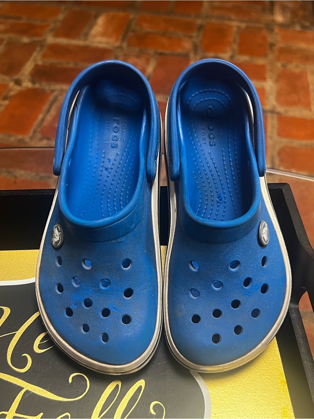 CROCS Kids Blue Classic Clogs with Heel Strap
